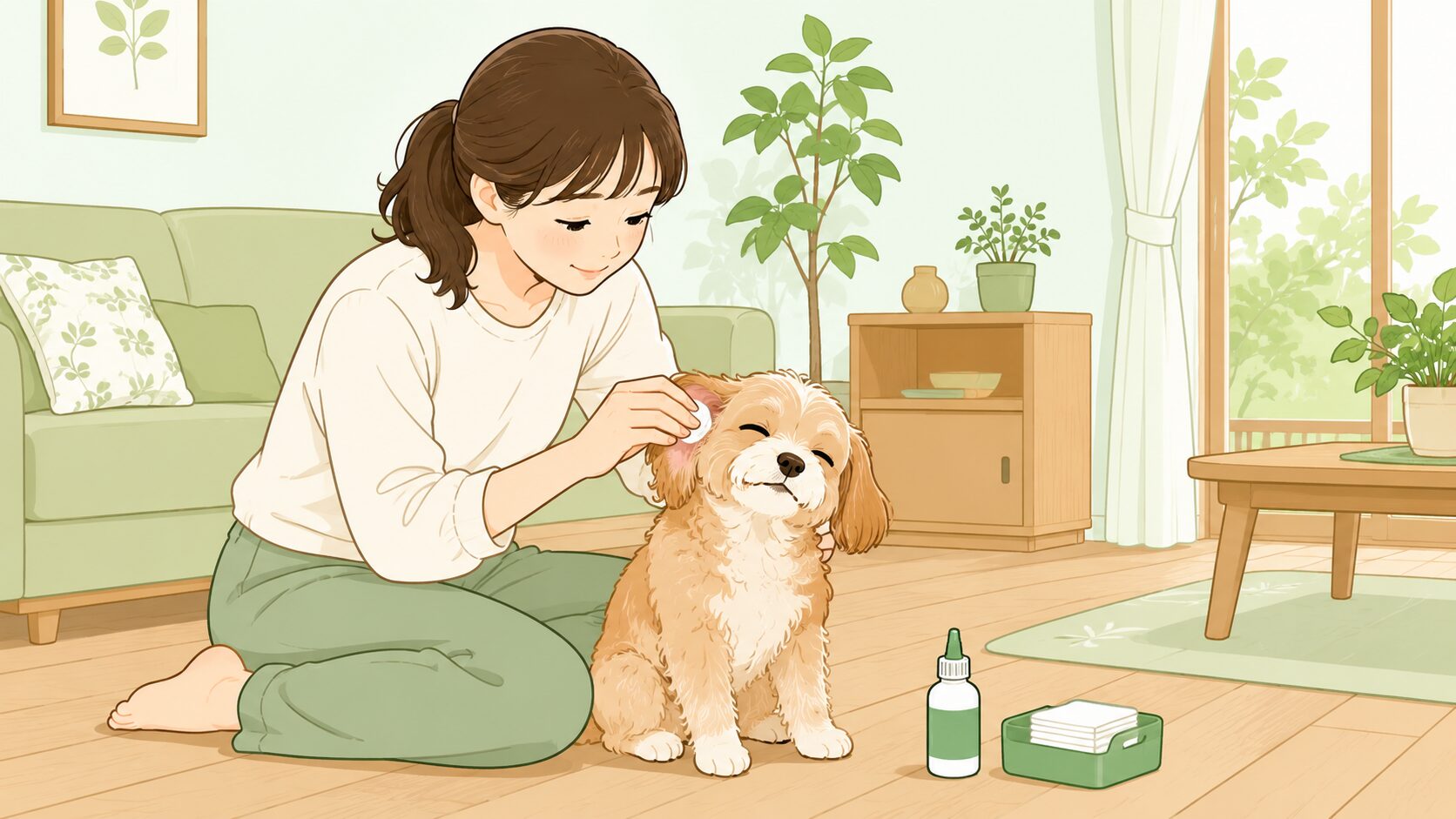 犬猫の耳ケア習慣｜飼い主がコットンで優しくケアする週1〜2回の予防ルーティン