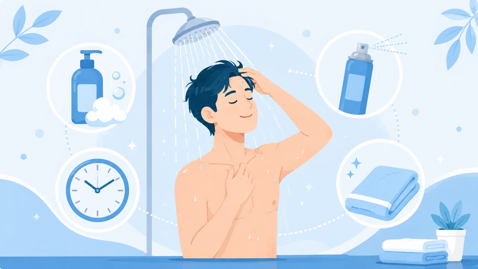 体臭ケアのデイリールーティン|シャワーと制汗剤・拭き取りシート・タオルでさわやかな朝