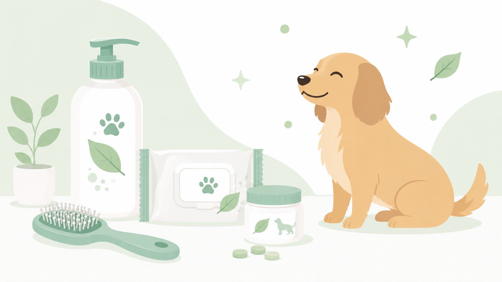 犬の体臭ケアグッズのイメージ|シャンプー・拭きシート・サプリ