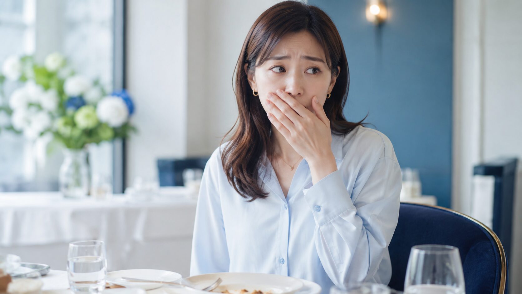 ニンニク・食後の口臭が気になる人｜食事後のニオイを気にするイメージ