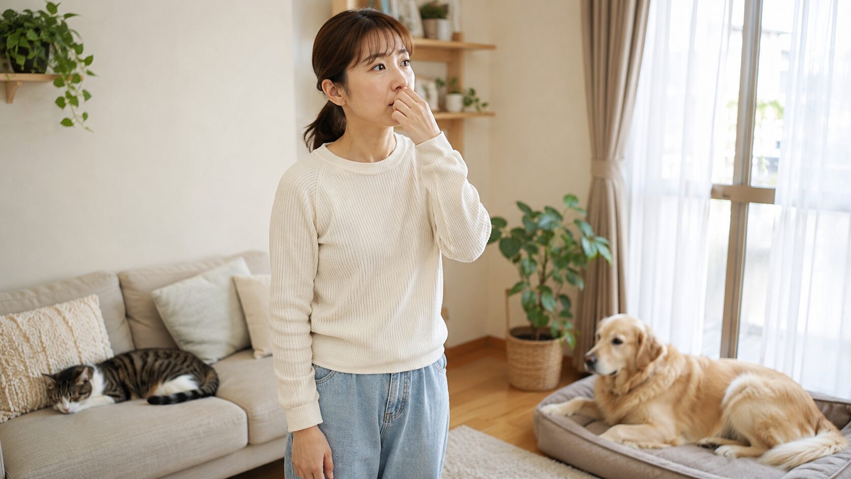多頭飼いの部屋の臭いに気づいた瞬間｜犬と猫と暮らすリビングでのニオイの悩み