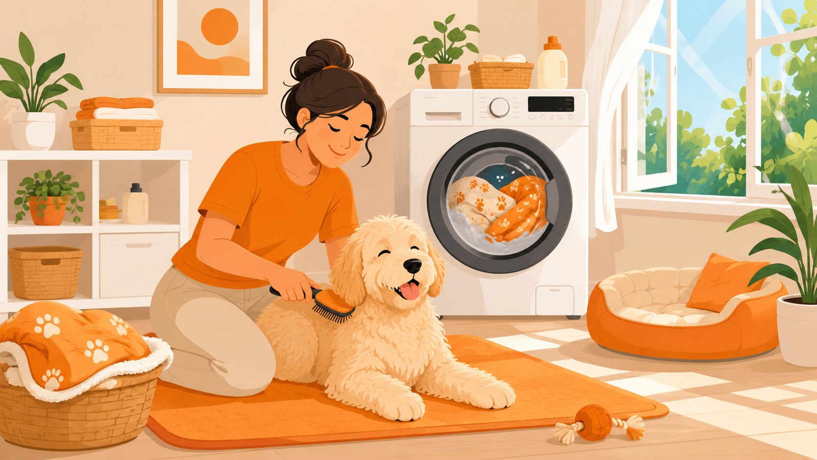 犬のシャンプーの合間の日常ケア|ブラッシングと寝床カバーの洗濯習慣
