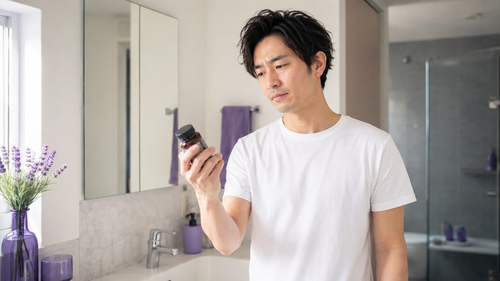 体臭サプリ選びに悩む30代男性｜エチケットケアを考えるイメージ
