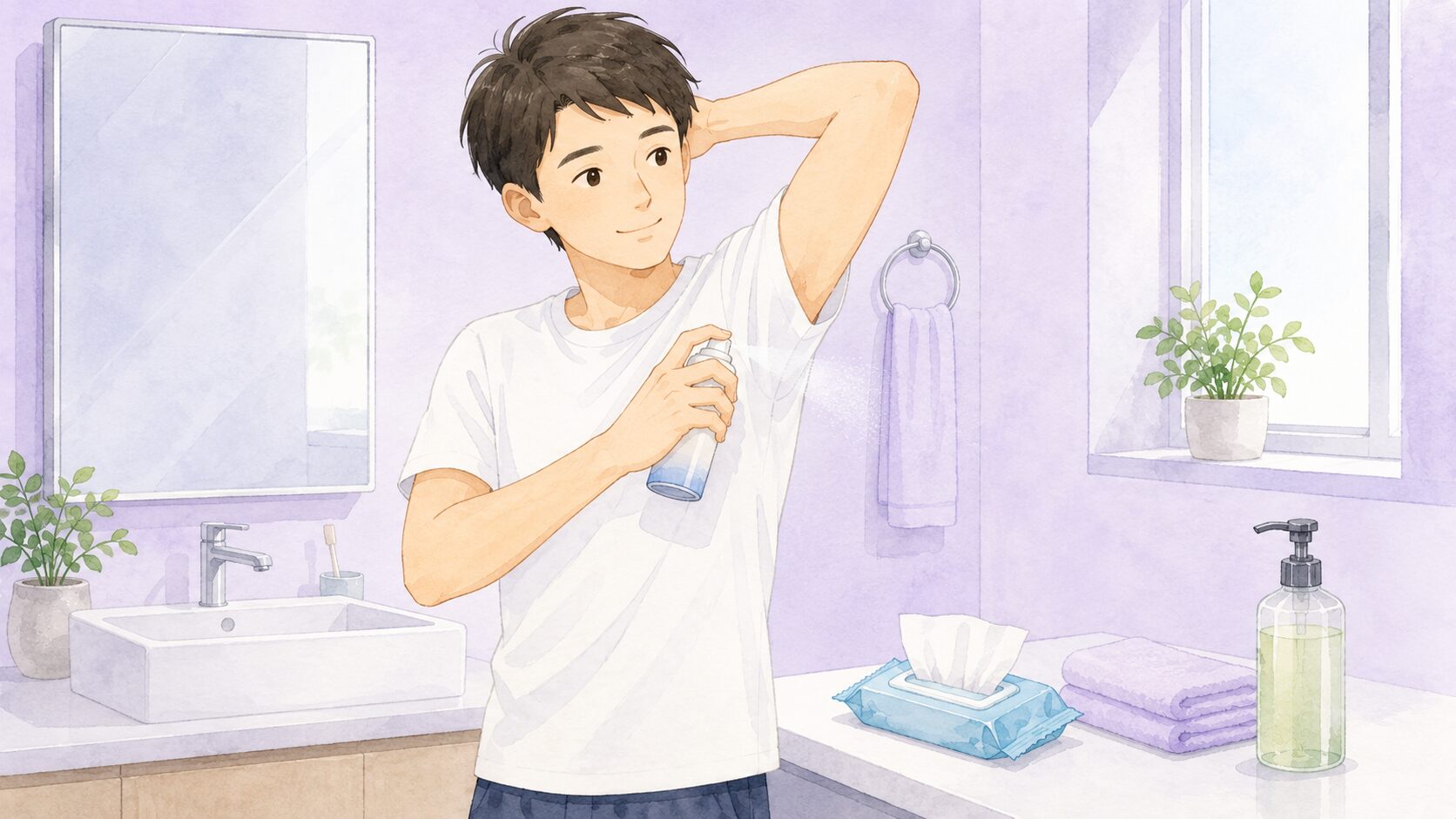 体臭ケアのデイリールーティン|シャワーと制汗剤・拭き取りシート・タオルでさわやかな朝